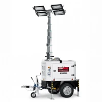 Turn de lumina Genmac Bellatrix TI9K-M5 4x320W LED 166200 lumeni cu trailer tractare omologat rutier