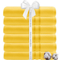 Set 6 prosoape baie Quasar & Co.®, 100% bumbac, 450 g/mp, 70 x 140 cm, galben