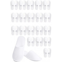 Set 20 perechi papuci hotel, Quasar & Co.®, hotel quality, buretati, talpa cauciuc, marime universala, alb