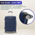 Troler mediu extensibil Quasar & Co.®, 66x41x26-31cm, bagaj de cala, troller avion cu fermoar antifurt, cifru, maner telescopic, geamantan cu 4 roti duble silentioase 360°, valiza ABS 2.8 mm, 2 compartimente cu buzunar, LINE, Bleumarin [7]