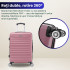 Troler mediu extensibil Quasar & Co.®, 66x41x26-31cm, bagaj de cala, troller avion cu fermoar antifurt, cifru, maner telescopic, geamantan cu 4 roti duble silentioase 360°, valiza ABS 2.8 mm, 2 compartimente cu buzunar, LINE, Roz pudrat [7]