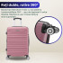 Troler mare extensibil Quasar & Co.®, 77x49x31-36cm, bagaj de cala, troller avion cu fermoar antifurt, cifru, maner telescopic, geamantan cu 4 roti duble silentioase 360°, valiza ABS 2.8 mm, 2 compartimente cu buzunar, LINE, Roz pudrat [8]