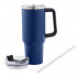Cana termos cu maner si pai, Quasar & Co.®, cu capac To Go, pentru bauturi calde/reci, otel inoxidabil, 1.2 L, bleumarin [4]