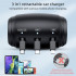 Statie de incarcare auto 3 in 1, Quasar & Co.®, pentru pasagerii din spate, retractabil, compatibil Android, iOS, Type C, negru [3]