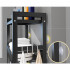 Raft depozitare universal, Quasar & Co.®, cu 3 polite, peste toaleta, etajere glisante, metal, 54 x 26 x 159.5 cm, negru [5]