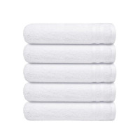 Set 5 prosoape de maini, Nautica Crew, 100% bumbac, 550 g/mp, 50 x 30 cm, alb