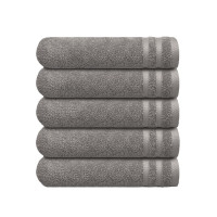 Set 5 prosoape de maini, Nautica Crew, 100% bumbac, 550 g/mp, 50 x 30 cm, gri