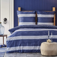 Set lenjerie de pat Nautica Moby, pat dublu, 4 piese, 100% bumbac, 240 x 260 cm, 200 x 220 cm, 2 x 50 x 70 cm