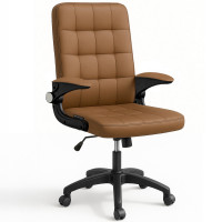 Scaun de birou, Quasar & Co.®, ergonomic, manere rabatabile, sezut si spatar buretat, inaltime reglabila, scaune 5 roti pivotante, rotativ, sistem rotire 360°, piele ecologica, GAMA, bej