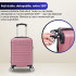 Troler cabina avion Quasar & Co.®, 40x30x20cm, bagaj de mana, troller cu fermoar sigur, cifru, maner telescopic lung, geamantan cu 4 roti duble, detasabile, 360°, valiza ABS 2.8 mm, rezistent, 2 compartimente cu buzunar, 10kg, LINE, roz pudrat [7]