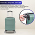 Troler cabina avion Quasar & Co.®, 40x30x20cm, bagaj de mana, troller cu fermoar sigur, cifru, maner telescopic lung, geamantan cu 4 roti duble, detasabile, 360°, valiza ABS 2.8 mm, rezistent, 2 compartimente cu buzunar, 10kg, LINE, turcoaz [7]