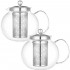 Set 2 ceainice cu infuzor, Quasar & Co.®, recipiente pentru ceai/cafea, 650 ml, transparent [2]