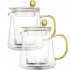 Set 2 ceainice cu infuzor de sticla, Quasar & Co.®, recipiente pentru ceai/cafea, 700 ml, transparent [2]