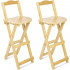 Set 2 scaune bar Quasar & Co.®, inalte, pliabile, din bambus natural, stabile si usoare, ideale pentru bucatarie, dining, terasa sau bar, stil minimalist, 36x33x97 cm, maro deschis [2]