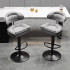 Set 2 scaune de bar, Quasar & Co.®, rotativ, sistem rotire 360°, inalt, reglabil pe inaltime, suport picioare, pretabil bucatarie, metal/piele ecologica/burete, CLEO, gri [6]