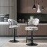 Set 2 scaune de bar, Quasar & Co.®, rotativ, sistem rotire 360°, inalt, reglabil pe inaltime, suport picioare, pretabil bucatarie, metal/piele ecologica/burete, CLEO, gri [8]