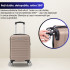 Troler cabina avion Quasar & Co.®, 40x30x20cm, bagaj de mana, troller cu fermoar sigur, cifru, maner telescopic lung, geamantan cu 4 roti duble, detasabile, 360°, valiza ABS 2.8 mm, rezistent, 2 compartimente cu buzunar, 10kg, LINE, crem [7]