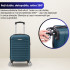 Troler cabina avion Quasar & Co.®, 40x30x20cm, bagaj de mana, troller cu fermoar sigur, cifru, maner telescopic lung, geamantan cu 4 roti duble, detasabile, 360°, valiza ABS 2.8 mm, rezistent, 2 compartimente cu buzunar, 10kg, LINE, albastru petrol [7]