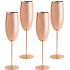 Set 4 pahare sampanie, Quasar & Co.®, otel inoxidabil, h 25 cm, 260 ml, rose gold [2]