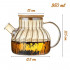 Ceainic, Quasar & Co.®, recipient pentru ceai/cafea cu filtru si capac, 950 ml, sticla borosilicata/bambus, amber [8]
