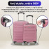 Set 2 trolere cabina, Quasar & Co.®, 40x30x20 cm cu roti detasabile si 55x36x20 cm, bagaj de mana, troller cu fermoar antifurt, cifru, maner telescopic lung, geamantan 4 roti duble 360°, valiza ABS 2.8 mm rezistent, 10kg, LINE, Roz pudrat [8]