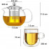 Set ceainic cu 2 cesti, Quasar & Co.®, cu infuzor, capac si 2 cani cu pereti dubli, 650 ml/2x250 ml, transparent [8]