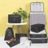 Set 8 huse organizare bagaj si 2 gentute cosmetice calatorie, Quasar & Co.®, pentru voiaj, accesorii valiza/troler, negru [4]