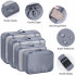 Set 8 huse organizare bagaj si 2 gentute cosmetice calatorie, Quasar & Co.®, pentru voiaj, accesorii valiza/troler, gri antracit deschis [7]