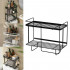 Raft depozitare peste bazinul de toaleta, Quasar & Co.®, 2 etajere, prindere prin lipire, metal, 34 x 15.5 x 33 cm, negru [4]