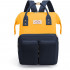 Rucsac, Quasar & Co.®, pentru mamici si bebelusi, compartimentat, textil, 37 x 27 x 16 cm, galben-bleumarin [2]