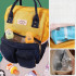 Rucsac, Quasar & Co.®, pentru mamici si bebelusi, compartimentat, textil, 37 x 27 x 16 cm, galben-bleumarin [7]