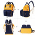 Rucsac, Quasar & Co.®, pentru mamici si bebelusi, compartimentat, textil, 37 x 27 x 16 cm, galben-bleumarin [9]