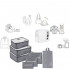 Set 7 huse organizare bagaj si o gentuta cosmetice calatorie, Quasar & Co.®, pretabile voiaj, accesorii valiza/troler, gri [2]