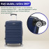 Troler mare extensibil Quasar & Co.®, 77x49x31-36cm, bagaj de cala, troller avion cu fermoar antifurt, cifru, maner telescopic, geamantan cu 4 roti duble silentioase 360°, valiza ABS 2.8 mm, 2 compartimente cu buzunar, LINE, Bleumarin [8]