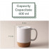 Set 4 cani cafea/ceai, Quasar & Co.®, pretabile voiaj/calatorie, cu capac to go, baza de pluta, ceramica, 400 ml, alb [9]