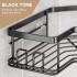 Set 4 etajere de colt pentru dus, Quasar & Co.®, rafturi pentru baie, suspendate, prindere cu adeziv, metal, 6,5 x 24,5 x 24,5 / 6.5 x 22 x 22 cm, negru [2]