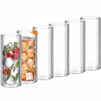 Set 6 pahare cu pereti dubli, Quasar & Co.®, sticla termorezistenta, transparent, 350 ml