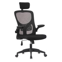 Scaun de birou Quasar & Co.®, model Sigma, inaltime reglabila, mecanism tilt, scaune 5 roti pivotante, tetiera reglabila, suport lombar, mesh/tesatura, negru