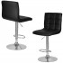 Set 2 scaune bar, Quasar & Co.®, inalt, inaltime reglabila, rotativ, sistem rotire 360°, picior antiderapant, baza cromata, suport fix metalic pentru picioare, pretabil bucatarie, piele ecologica, MODO, negru [2]