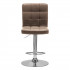Set 2 scaune bar, Quasar & Co.®, inalt, inaltime reglabila, rotativ, sistem rotire 360°, picior antiderapant, baza cromata, suport fix metalic pentru picioare, pretabil bucatarie, piele ecologica, MODO, cafeniu [4]
