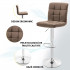 Set 2 scaune bar, Quasar & Co.®, inalt, inaltime reglabila, rotativ, sistem rotire 360°, picior antiderapant, baza cromata, suport fix metalic pentru picioare, pretabil bucatarie, piele ecologica, MODO, cafeniu [5]