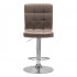 Set 2 scaune bar, Quasar & Co.®, inalt, inaltime reglabila, rotativ, sistem rotire 360°, picior antiderapant, baza cromata, suport fix metalic pentru picioare, pretabil bucatarie, piele ecologica, MODO, bej [4]