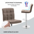 Set 2 scaune bar, Quasar & Co.®, inalt, inaltime reglabila, rotativ, sistem rotire 360°, picior antiderapant, baza cromata, suport fix metalic pentru picioare, pretabil bucatarie, piele ecologica, MODO, bej [6]