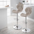 Set 2 scaune bar, Quasar & Co.®, inaltime reglabila, sistem rotire 360°, picior antiderapant, baza cromata, suport fix metalic pentru picioare, sezut tip scoica, piele ecologica, NOMA, ivoire [5]