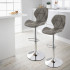 Set 2 scaune bar, Quasar & Co.®, inaltime reglabila, sistem rotire 360°, picior antiderapant, baza cromata, suport fix metalic pentru picioare, sezut tip scoica, piele ecologica, NOMA, gri [5]