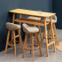 Scaun de bar Quasar & Co.®, rotativ, sistem rotire 360°, inalt, tapitat, scaune pretabile bucatarie, 37x37x80 cm, lemn/textil/burete, LOFT, ivoire [3]