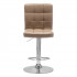 Scaun de bar Quasar & Co.®, inalt, inaltime reglabila, rotativ, sistem rotire 360°, picior antiderapant, baza cromata, suport fix metalic pentru picioare, scaune pretabile bucatarie, piele ecologica, MODO, cafeniu [2]