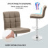 Scaun de bar Quasar & Co.®, inalt, inaltime reglabila, rotativ, sistem rotire 360°, picior antiderapant, baza cromata, suport fix metalic pentru picioare, scaune pretabile bucatarie, piele ecologica, MODO, bej [4]