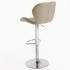 Scaun de bar Quasar & Co.®, inalt, inaltime reglabila, rotativ, sistem rotire 360°, picior antiderapant, baza cromata, suport fix metalic pentru picioare, sezut tip scoica, scaune pretabile bucatarie, piele ecologica, NOMA, ivoire [3]