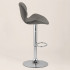Scaun de bar Quasar & Co.®, inalt, inaltime reglabila, rotativ, sistem rotire 360°, picior antiderapant, baza cromata, suport fix metalic pentru picioare, sezut tip scoica, scaune pretabile bucatarie, piele ecologica, NOMA, gri [2]